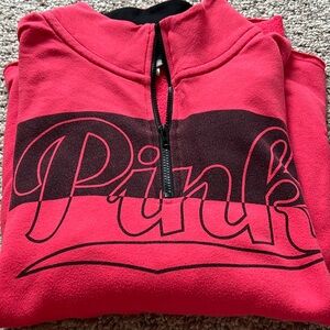 LG PINK quarter zip sweatshirt